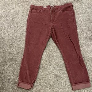 Mauve corduroy skinny jeans, size 18